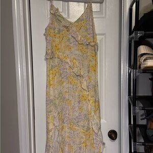 Floral Yellow and Lavender Women's Dress